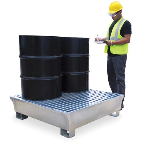4-Drum Steel Ultra-Spill Pallet&reg;, 68 US gal. Spill Capacity, 49.1" x 47.1" x 10.9" Absolute Business Supply