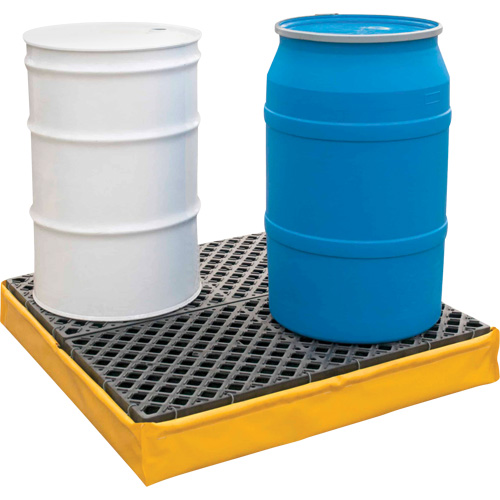 Ultra-Spill Pallet flexible, 4 barils, Capacit&eacute; de d&eacute;versement 66 gal. US, 48" x 48" x 7" Absolute Business Supply