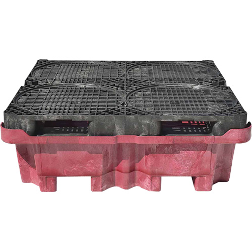 Palette de d&eacute;versement Ultra-Spill King, 4 barils, Capacit&eacute; de d&eacute;versement 85 gal. US, 51" x 51" x 17,5" Absolute Business Supply