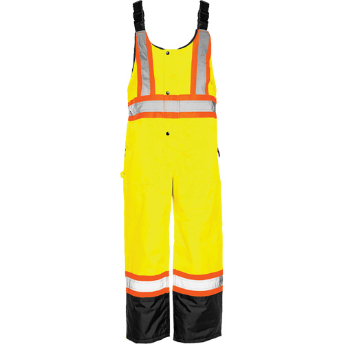 TO1 Winter Traffic Overalls, Polyester, Small, Black/High Visibility Lime-Yellow Absolute Business Supply
