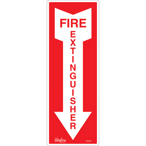 "Fire Extinguisher" Sign, 5" x 14", Vinyl, English with Pictogram Absolute Business Supply