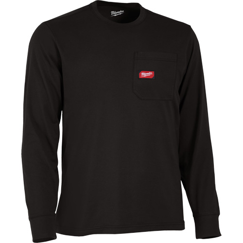 Gridiron Long-Sleeved Pocket-T-Shirt, Men's, Small, Black Absolute Business Supply