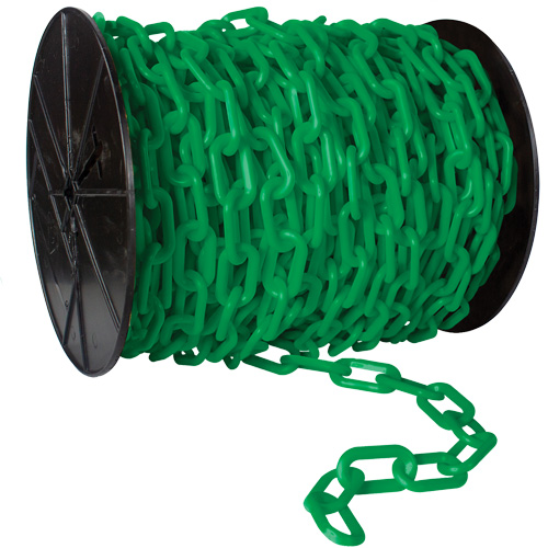 Chaîne de s&eacute;curit&eacute; en plastique robuste, Jaune, Maillon de 2", 100' de long Absolute Business Supply