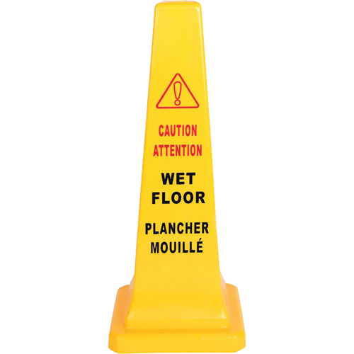 Wet Floor Safety Cone, Bilingual with Pictogram Absolute Business Supply