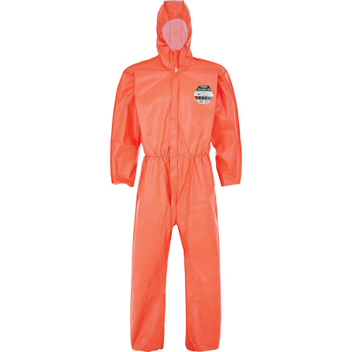 MicroMax&reg; NS Coverall with Elastic Hood, Cuffs, Waist & Ankles, Small, Orange, Microporous Absolute Business Supply