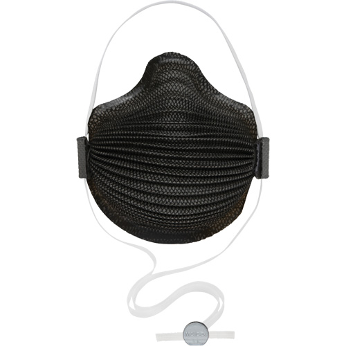 Masques jetables AirWave s&eacute;rie M noirs avec SmartStrap et embout nasal, N95, Certifi&eacute; NIOSH, Moyen/grand Absolute Business Supply
