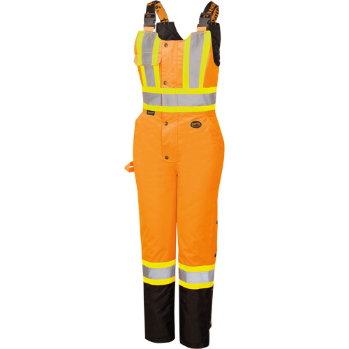 5040BBW Women's High-Visibility Waterproof Safety Overalls, Polyester, X-Small, Black/High Visibility Orange Absolute Business Supply