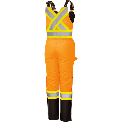5040BBW Women's High-Visibility Waterproof Safety Overalls, Polyester, X-Small, Black/High Visibility Orange Absolute Business Supply