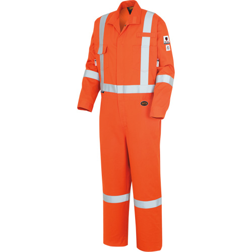 7708AT Combines ignifuges et r&eacute;sistants aux arcs &eacute;lectriques &agrave; haute visibilit&eacute; The Rock FR-Tech, Taille 40 (grand taille), Orange haute visibilit&eacute;, 10 cal/cm² Absolute Business Supply