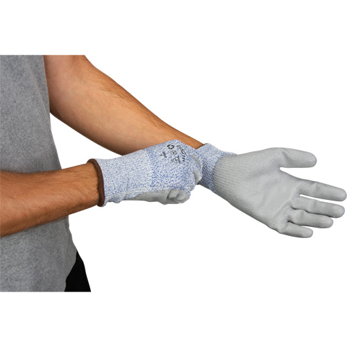 Gants &eacute;lastiques &eacute;cologiques r&eacute;sistants &agrave; la coupe, Taille 9, Calibre 13, Rev&ecirc;tement Polyur&eacute;thane, Enveloppe en PEHP/rPET, ASTM ANSI niveau A2 Absolute Business Supply