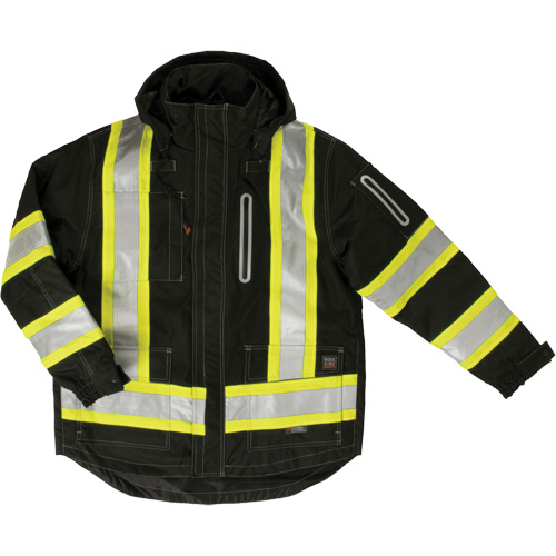 Manteau de s&eacute;curit&eacute; 4-en-1 en tissu ind&eacute;chirable, Polyester, Noir, Petit Absolute Business Supply