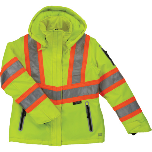 Manteau de s&eacute;curit&eacute; isolant et extensible pour femmes, Polyester, Jaune lime haute visibilit&eacute;, Moyen Absolute Business Supply