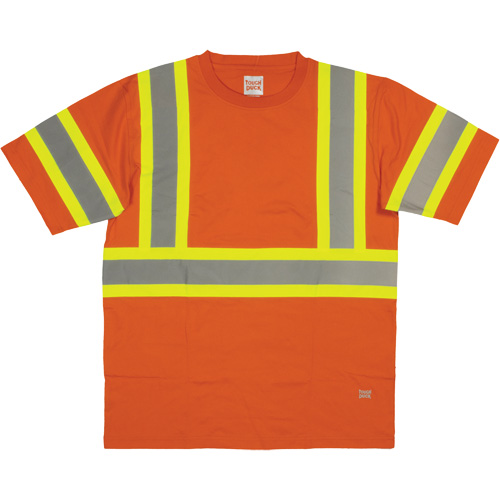 Chemise de s&eacute;curit&eacute; &agrave; manches courtes, Coton, T-petit, Orange haute visibilit&eacute; Absolute Business Supply