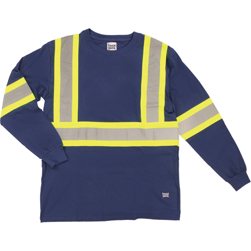 T-shirt de s&eacute;curit&eacute; &agrave; manches longues, Coton, T-petit, Bleu marin Absolute Business Supply