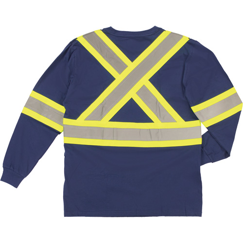 T-shirt de s&eacute;curit&eacute; &agrave; manches longues, Coton, T-petit, Bleu marin Absolute Business Supply
