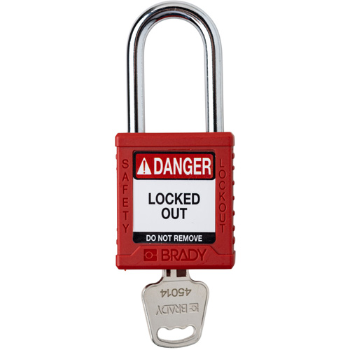 Cadenas de verrouillage Velocity, Rouge, Cl&eacute;s diff&eacute;rentes, Nylon, Largeur de 1-1/2" Absolute Business Supply