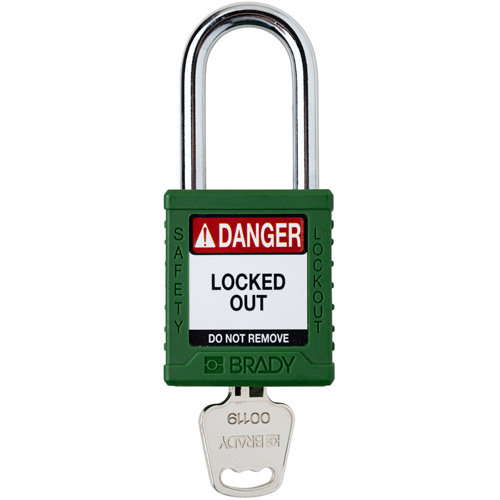 Velocity Lockout Padlock, Green, Keyed Different, Nylon, 1-1/2" Width Absolute Business Supply