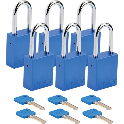 Lockout Padlock, Safety Padlock, Keyed Different, Aluminum, 1-1/2" Width Absolute Business Supply