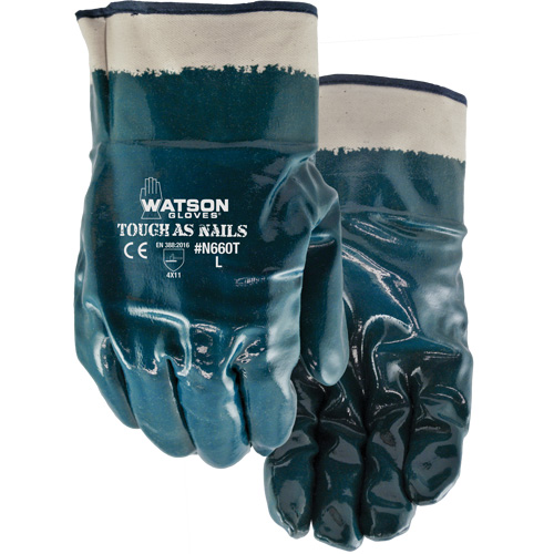 Tough-As-Nails Chemical-Resistant Gloves, Size X-Large, Cotton/Nitrile Absolute Business Supply