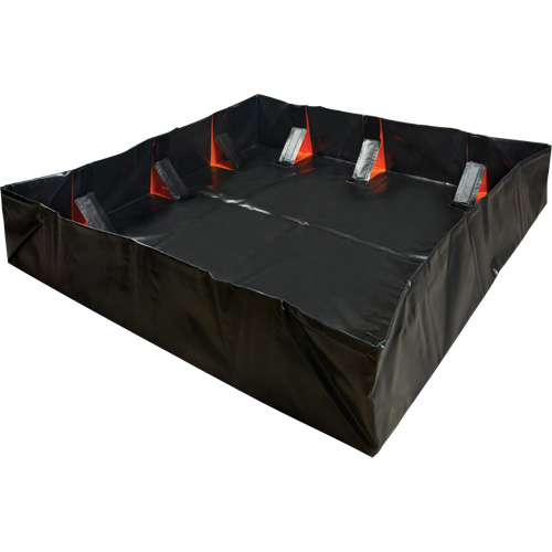 IBX Wall Pop-Up Berm, 4488 US gal. Capacity, 12' W x 50' L x 12" H, Snap-Up Bracket Absolute Business Supply