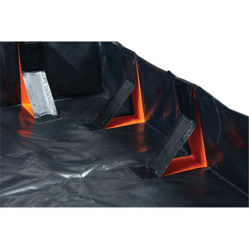 IBX Wall Pop-Up Berm, 4488 US gal. Capacity, 12' W x 50' L x 12" H, Snap-Up Bracket Absolute Business Supply