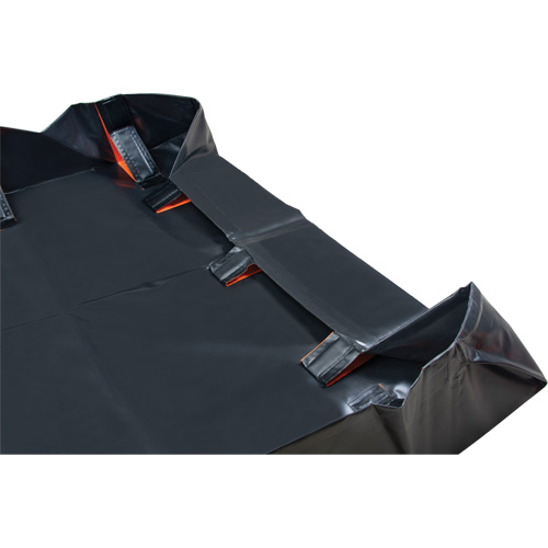 IBX Wall Pop-Up Berm, 4488 US gal. Capacity, 12' W x 50' L x 12" H, Snap-Up Bracket Absolute Business Supply