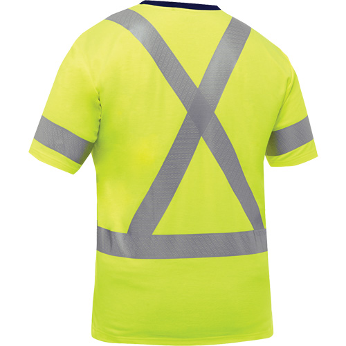 Bisley&reg; X-Back Short Sleeve Shirt, Poly-Cotton, Small, High Visibility Lime-Yellow Absolute Business Supply