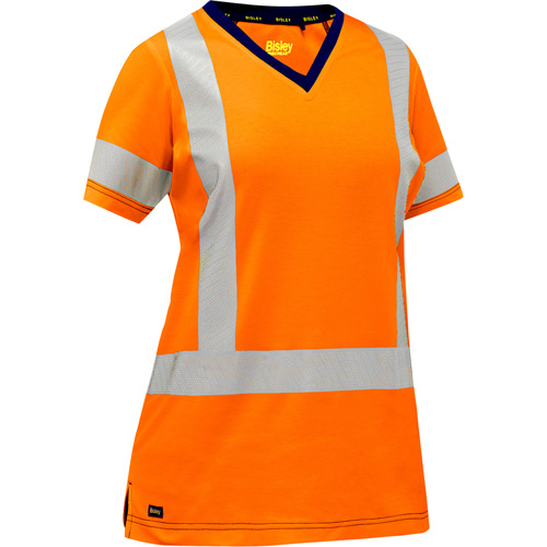 Chemise &agrave; manches courtes et X au dos Bisley pour femmes, Poly-coton, Petit, Orange haute visibilit&eacute; Absolute Business Supply