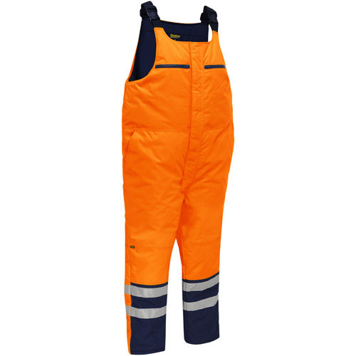 Bisley&reg; Extreme Cold Bib Overall, Polyester, Small, High Visibility Orange Absolute Business Supply