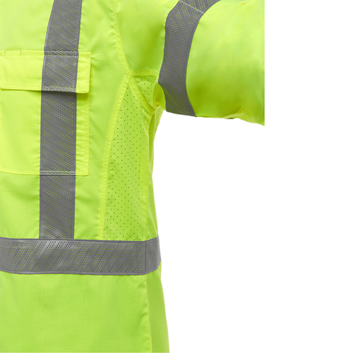 Bisley&reg; X-Back Long Sleeve Work Shirt with X-Airflow, Poly-Cotton, Small, High Visibility Lime-Yellow Absolute Business Supply