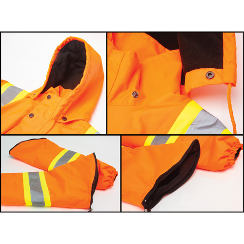 Parka d'hiver imperm&eacute;able 7-en-1, Orange haute visibilit&eacute;, Moyen Absolute Business Supply