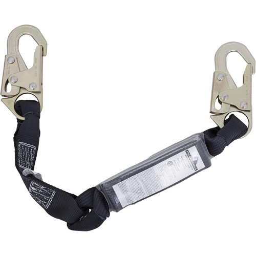 SA-5200-2.5 Shock Absorbing Lanyard, 2.5', Snap Hook Center, Snap Hook Leg Ends, Polyester Absolute Business Supply