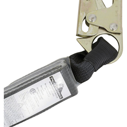 SA-5200-2.5 Shock Absorbing Lanyard, 2.5', Snap Hook Center, Snap Hook Leg Ends, Polyester Absolute Business Supply