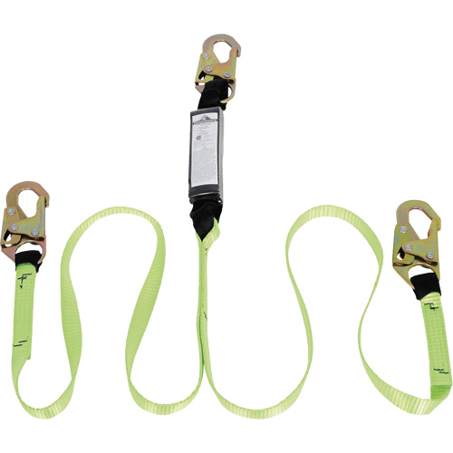 SA-54000-6 Shock Absorbing Lanyard, 6', Snap Hook Center, Snap Hook Leg Ends, Polyester Absolute Business Supply