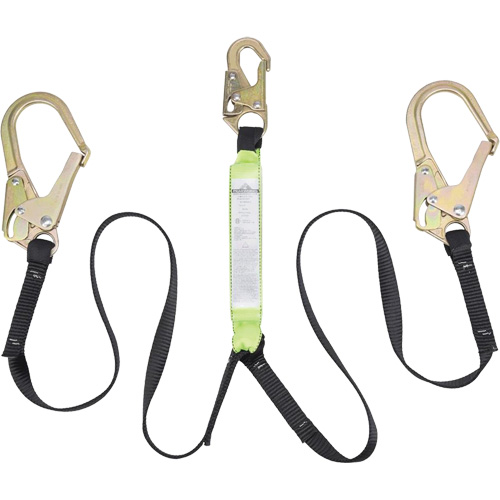 SA-64022-6 Shock Absorbing Lanyard, 6', Form Hook Center, Snap Hook Leg Ends, Polyester Absolute Business Supply