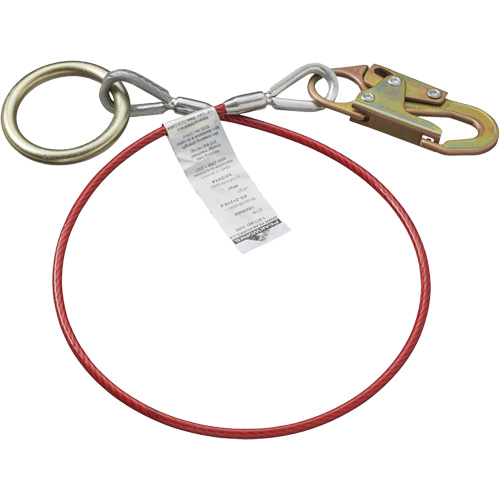 AS-21210-6 6' Cable Anchor with Snap Hook & O-Ring, Sling, Temporary Use Absolute Business Supply