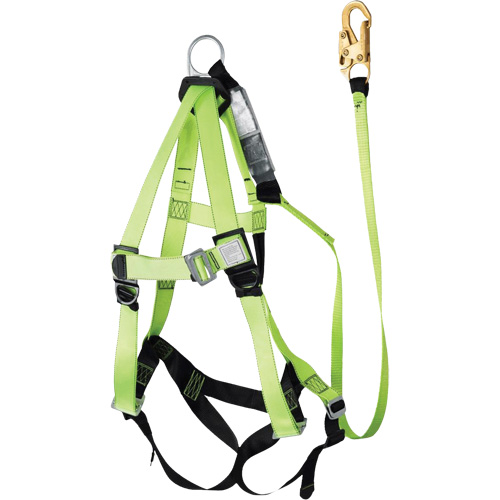 FBH-10000A6440-4 4' Class A Harness & Lanyard with 350 lbs. Capacity, Harness/Lanyard Combo Absolute Business Supply
