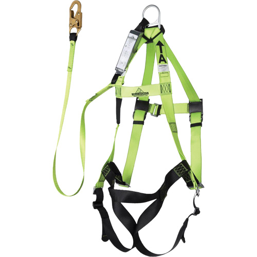 FBH-10000A6440-4 4' Class A Harness & Lanyard with 350 lbs. Capacity, Harness/Lanyard Combo Absolute Business Supply