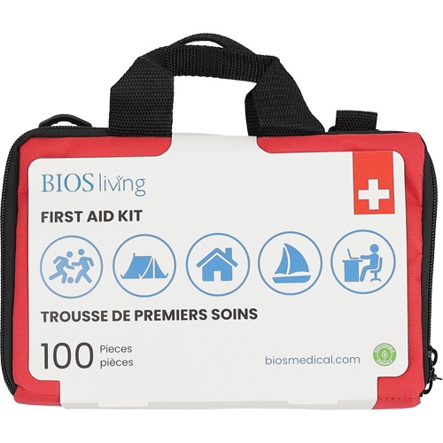 Trousse de premiers soins pour la maison et le voyage de 100 morceaux, Sac en nylon Absolute Business Supply