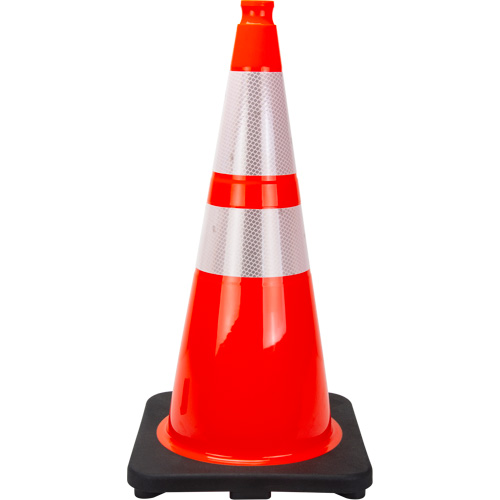 Premium Traffic Cone, 28", Orange, 4" & 6" Reflective Collar(s) Absolute Business Supply