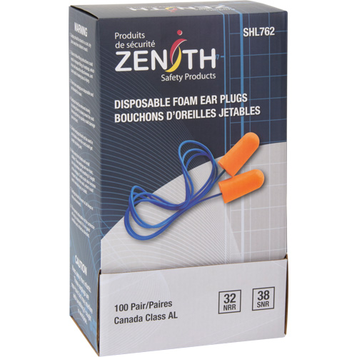 Foam Earplugs, Pair - Polybag, Corded Absolute Business Supply