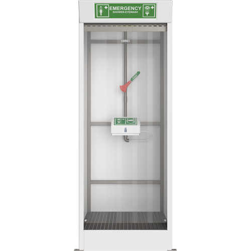Cabine de douche d'urgence et douche oculaire/faciale couvert Absolute Business Supply