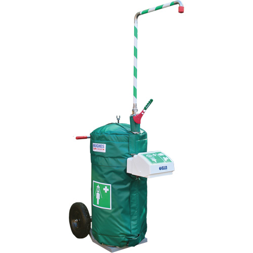 Insulated Mobile Self-Contained Emergency Safety Shower with Eye and Face Wash, 30 gal. Capacity, Meets None Absolute Business Supply
