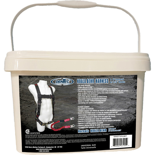 Koala Behr Safety Harness in Pail with 6' Lanyard, CSA Certified, Class A, 255 lbs. Cap. Absolute Business Supply