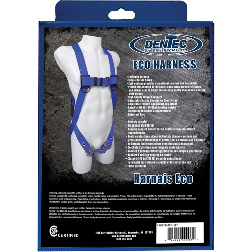 ECO Safety Harness in Retail Box, CSA Certified, Class A, 352 lbs. Cap. Absolute Business Supply
