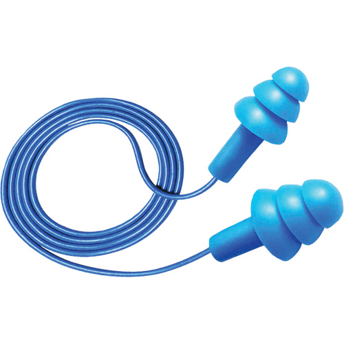 Hush 50-25 Reusable Metal Detectable Earplugs, Corded, One-Size, Bulk - Box, 25 NRR dB Absolute Business Supply