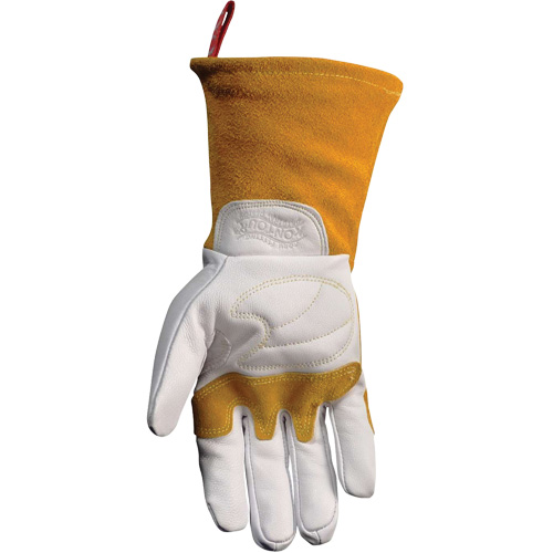Caiman&reg; Premium TIG/MIG Welder's Gloves with FR Insulated Split Cowhide Back, Grain Goatskin, Size Medium Absolute Business Supply