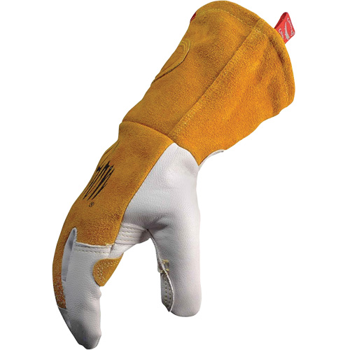 Caiman&reg; Premium TIG/MIG Welder's Gloves with FR Insulated Split Cowhide Back, Grain Goatskin, Size Medium Absolute Business Supply