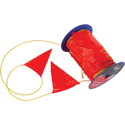 Warning Line with Flags, 328' L, Orange/Yellow Absolute Business Supply
