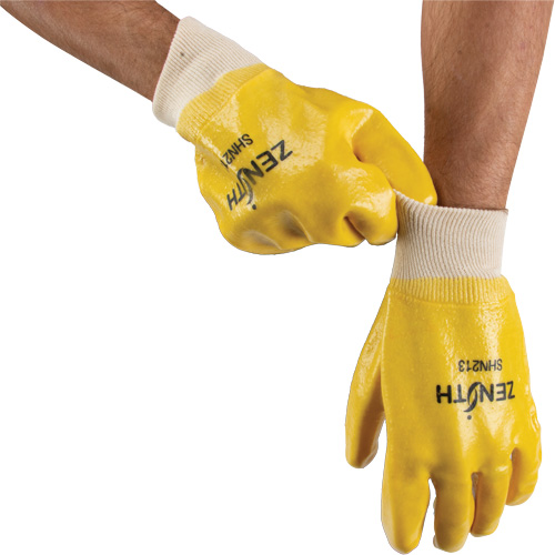 Gants &agrave; fini rugueux et r&eacute;sistants aux produits chimiques, Taille 9, 10" lo, PVC, Doublure en Interlock, 47-mil Absolute Business Supply
